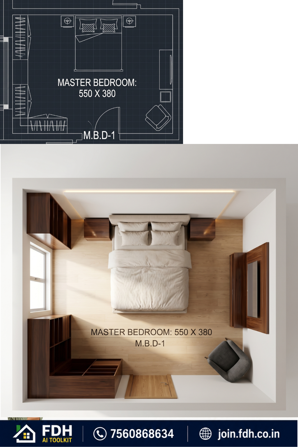 Room Plan transformed by AI into Interior 3D